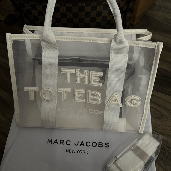 White Transparent Tote Bag - Picture 2 of 9